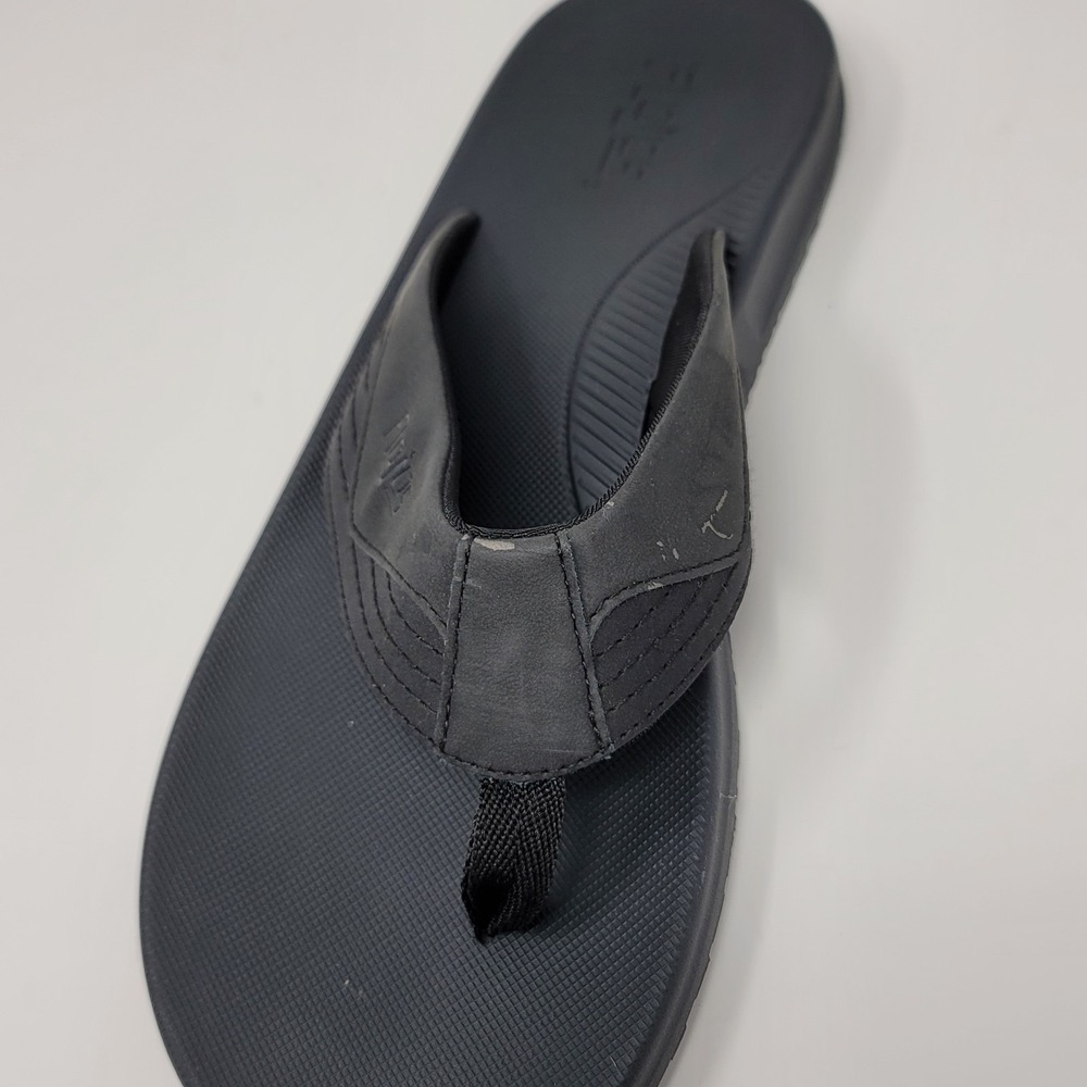 FloJos Flip Flops Sandals Black Artisan Memory Foam Mens Size 12 Slip on Comfort - Picture 6 of 6